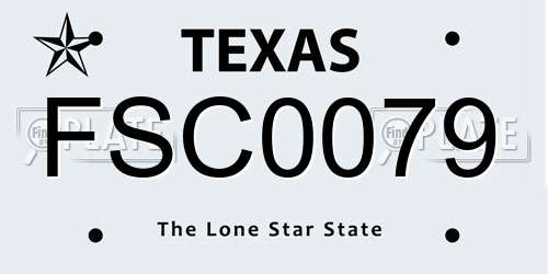 FSC0079 Texas License Plate
