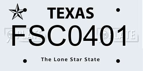 FSC0401 Texas License Plate