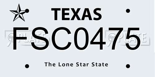 FSC0475 Texas License Plate