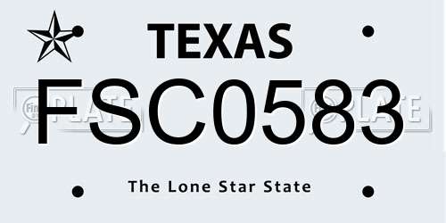 FSC0583 Texas License Plate