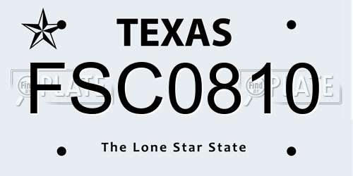 FSC0810 Texas License Plate
