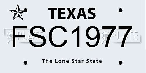 FSC1977 Texas License Plate
