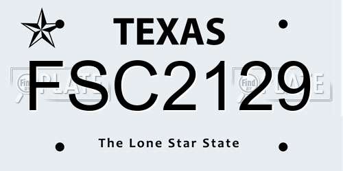 FSC2129 Texas License Plate