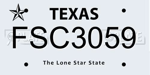 FSC3059 Texas License Plate