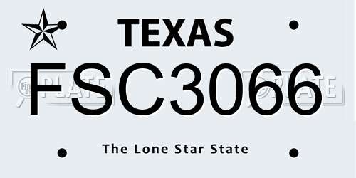 FSC3066 Texas License Plate