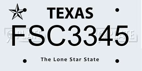 FSC3345 Texas License Plate