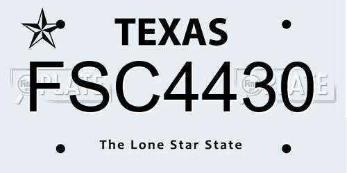 FSC4430 Texas License Plate