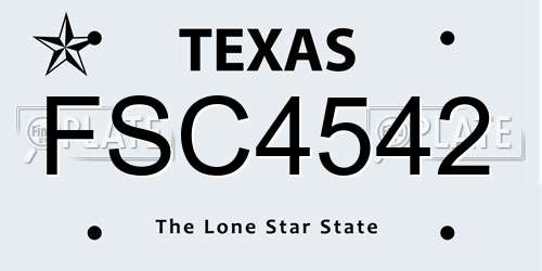 FSC4542 Texas License Plate