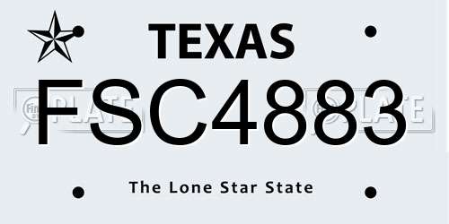 FSC4883 Texas License Plate