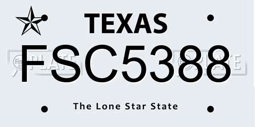 FSC5388 Texas License Plate