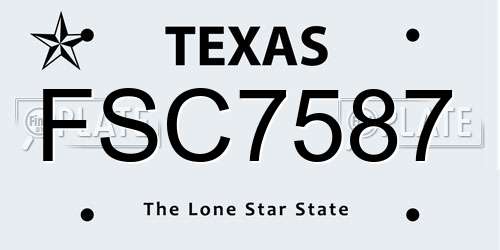 FSC7587 Texas License Plate