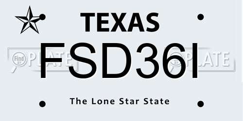 FSD36I Texas License Plate