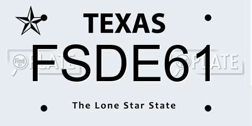 FSDE61 Texas License Plate