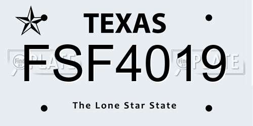 FSF4019 Texas License Plate
