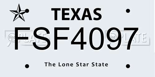 FSF4097 Texas License Plate