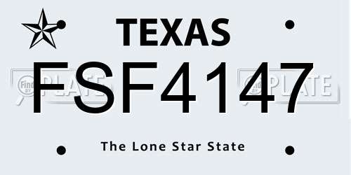 FSF4147 Texas License Plate