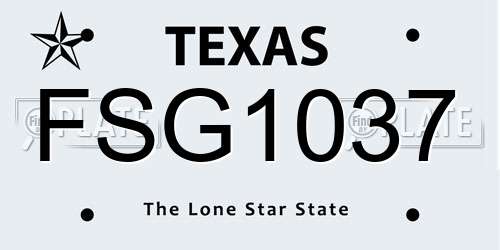 FSG1037 Texas License Plate