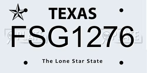FSG1276 Texas License Plate
