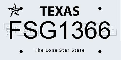 FSG1366 Texas License Plate