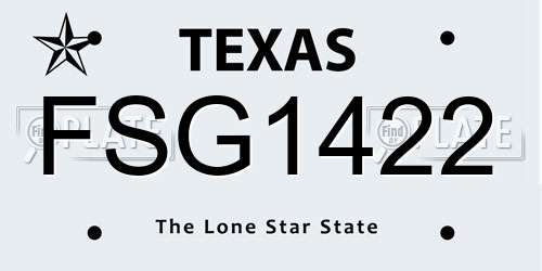 FSG1422 Texas License Plate