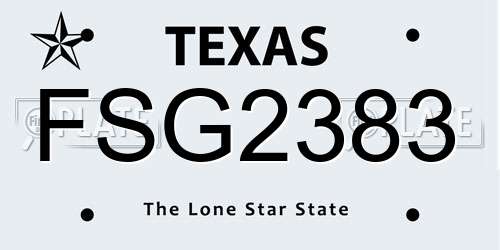 FSG2383 Texas License Plate