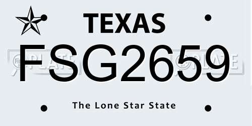 FSG2659 Texas License Plate
