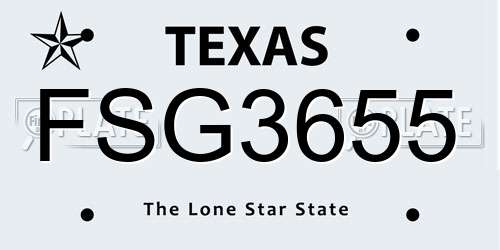 FSG3655 Texas License Plate