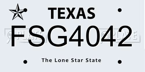 FSG4042 Texas License Plate