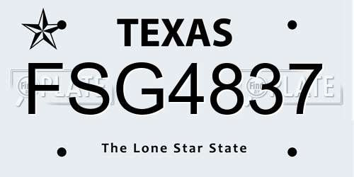 FSG4837 Texas License Plate