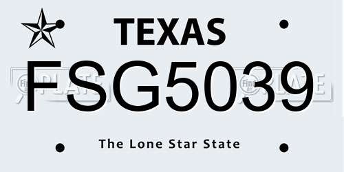 FSG5039 Texas License Plate