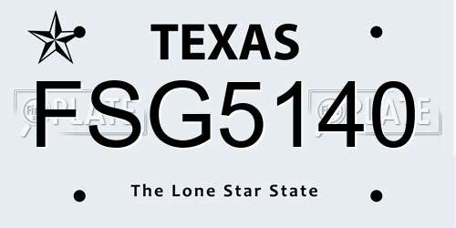 FSG5140 Texas License Plate