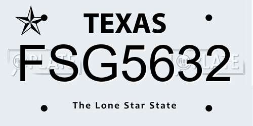FSG5632 Texas License Plate