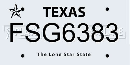 FSG6383 Texas License Plate