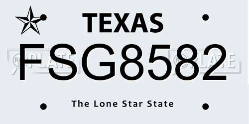 FSG8582 Texas License Plate