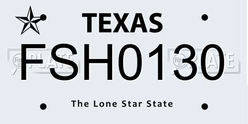 FSH0130 Texas License Plate