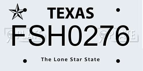 FSH0276 Texas License Plate