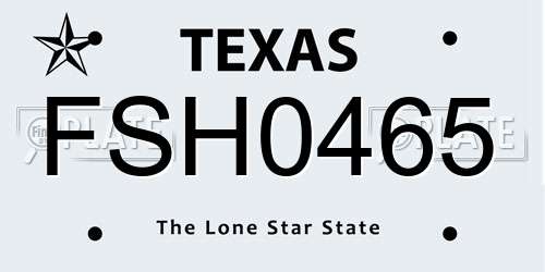 FSH0465 Texas License Plate