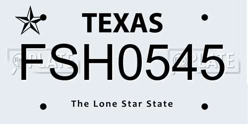 FSH0545 Texas License Plate