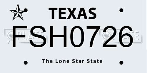 FSH0726 Texas License Plate