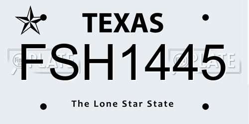 FSH1445 Texas License Plate