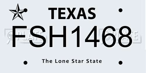 FSH1468 Texas License Plate