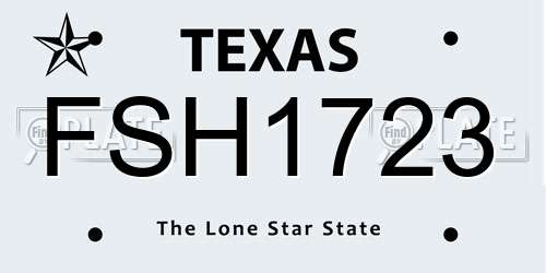 FSH1723 Texas License Plate