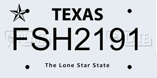 FSH2191 Texas License Plate