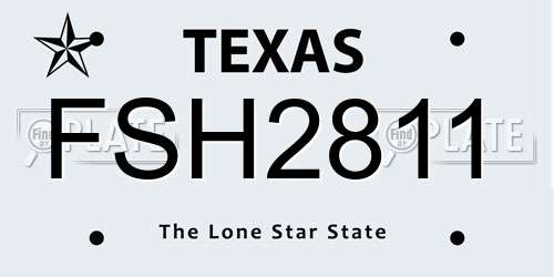 FSH2811 Texas License Plate