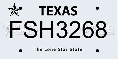 FSH3268 Texas License Plate