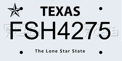 FSH4275 Texas License Plate