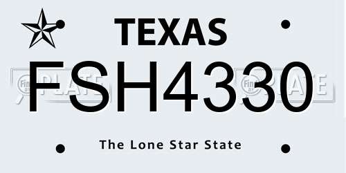 FSH4330 Texas License Plate