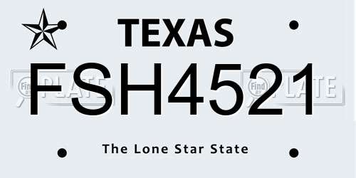 FSH4521 Texas License Plate