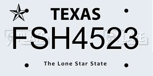 FSH4523 Texas License Plate