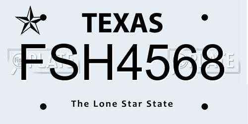 FSH4568 Texas License Plate